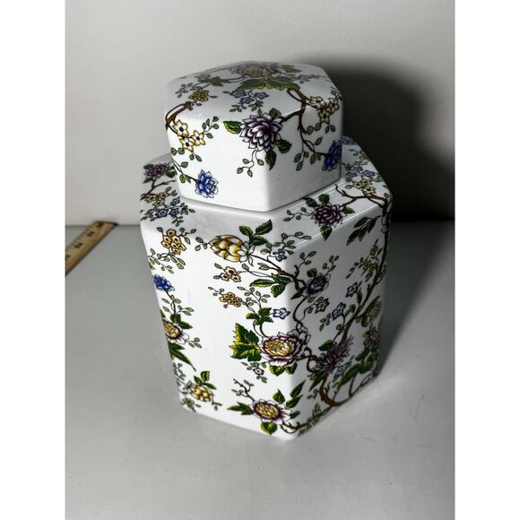 Classic Galt Lidded Ginger Jar – Floral Chinoiserie Porcelain – 10” – China Vtg - Picture 9 of 16